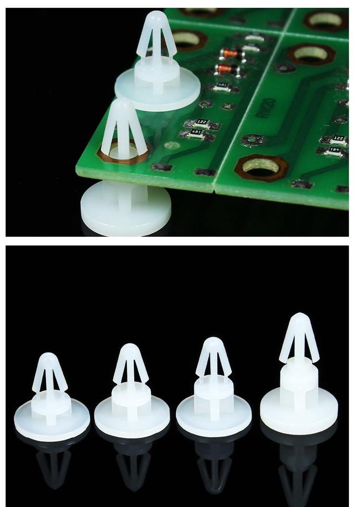 Nylon Rivet Spacer: Aircraft Head Push-Type Flat Base PC Board Fixing Stud