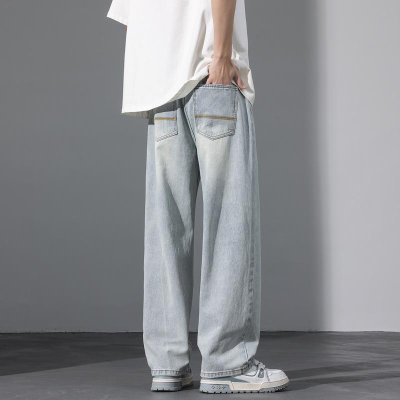 JYL Wide and shallow jeans are thin in spring, and American fashion is wide, straight and long.