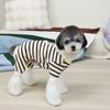 Pet Clothes Home Clothes Teddy Bichon Puppy Cat Striped Home Clothes Pajamas 25 Leather Label Bear Striped Four Legs