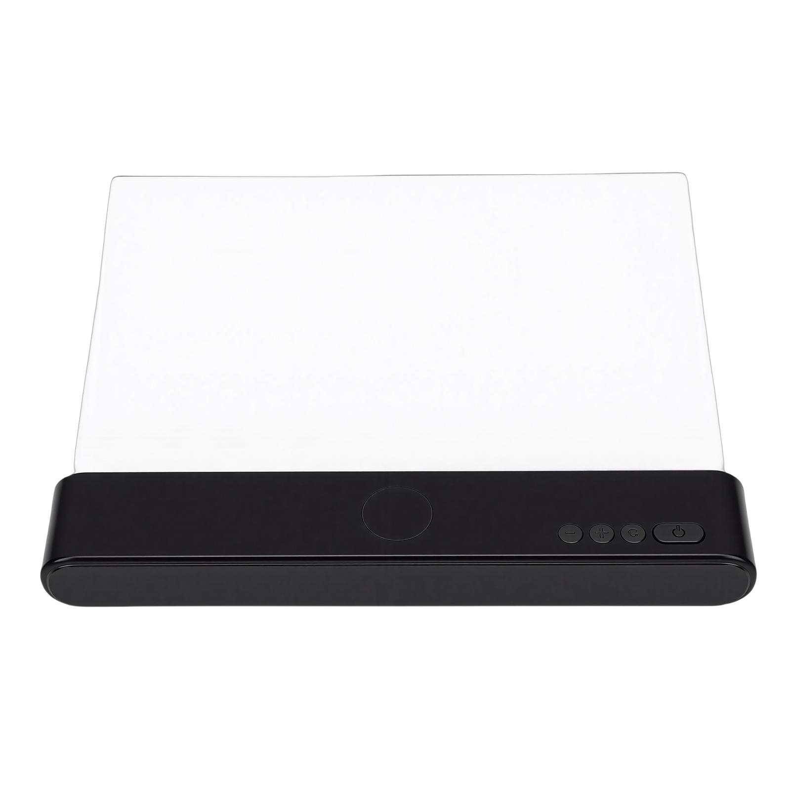 

Full Page Book Light USB Rechargeable LED Flat Reading Light with 3 Colors Timer Dimmable Panel Plate Lamp Black чорний