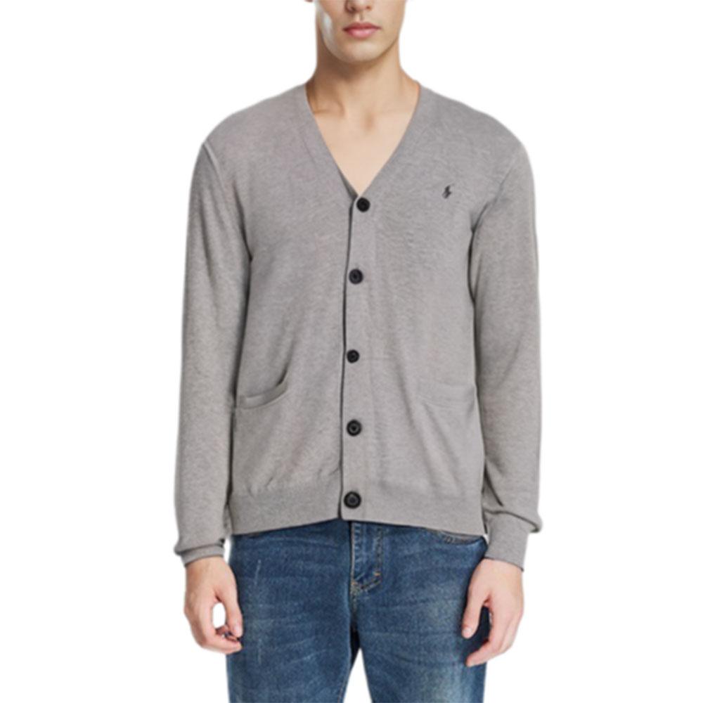 Polo Ralph Lauren Einfarbiger V-Ausschnitt Langarm Pullover Herren Pullover Grau MNPOSWE16810319-D86