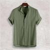 Moda Uomo 2026 Camicie Casual a Maniche Corte in Lino Oversize Larghe
