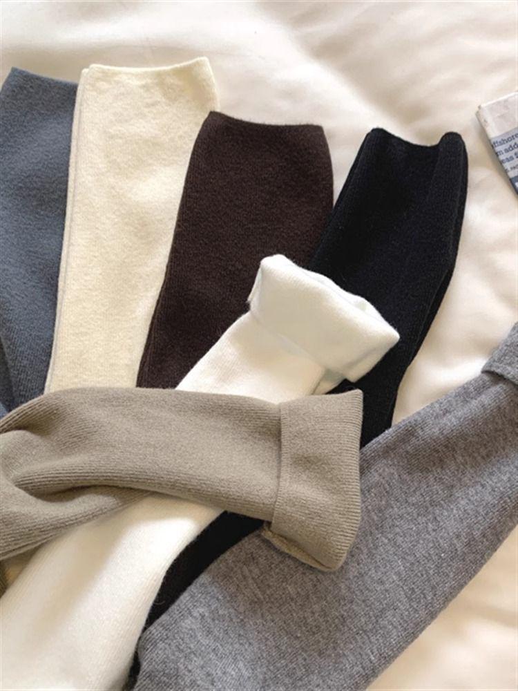 Women's Slim-Fit Soft Knitted Pullover Sweater, Suitable for Spring, Autumn, and Winter, Solid Colors