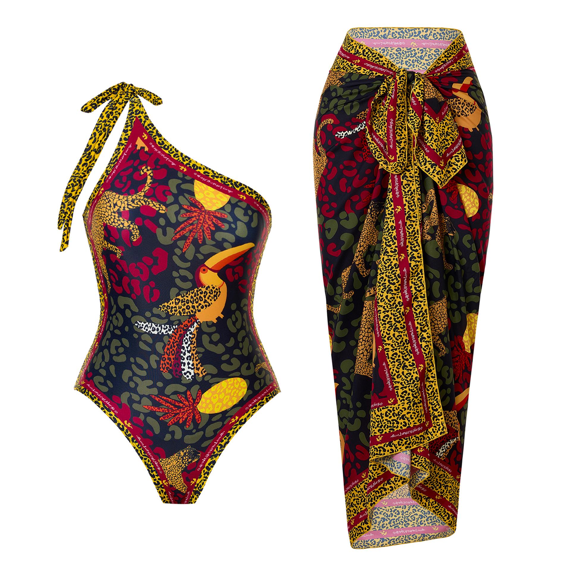 

2025 One-Shoulder Tie-Up Swimsuit: Bestseller Sexy Swimwear for Young Women L
