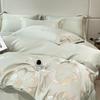Hepburn Series: Luxurious Floral Embroidery Cotton Bed Sheet Set - Skin-Friendly, Fitted Style, Four-Piece