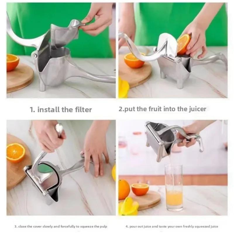 Handmatige Juicer Aluminiumlegering Handdruk Juicer Granaatappel Sinaasappel Citroen Suikerriet Sap Keuken Bar Fruitgereedschap Acce