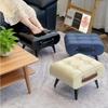 Reposapiés de Cuero con Cera de Aceite Premium - Taburete Bajo Versátil para Sala de Estar, Dormitorio y Recibidor, Elegante Mesa Auxiliar de Sofá y Taburete para Cambiar Zapatos