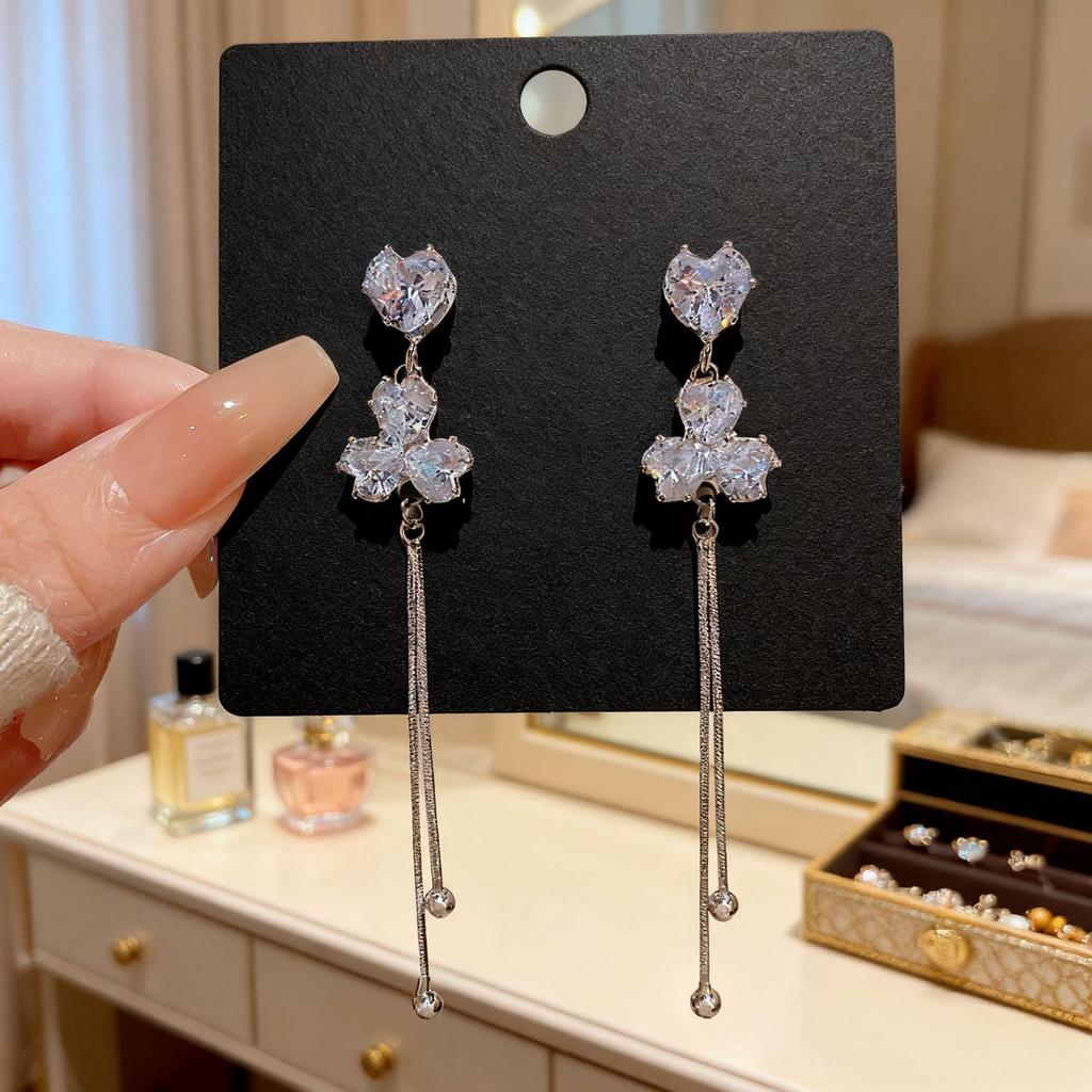 Elegant Zircon Tassel Earrings: High-End Sweet Fairy Style