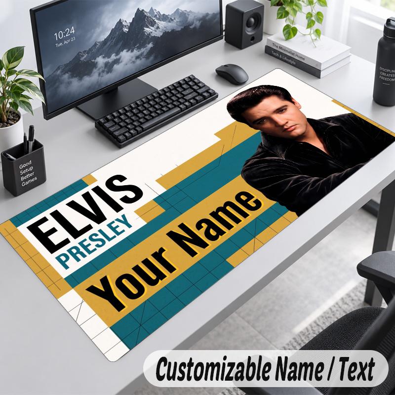 Elvis Presley Personalized Large Mouse Pad Custom Name Text Extended Desk Mat Gaming Mousepad