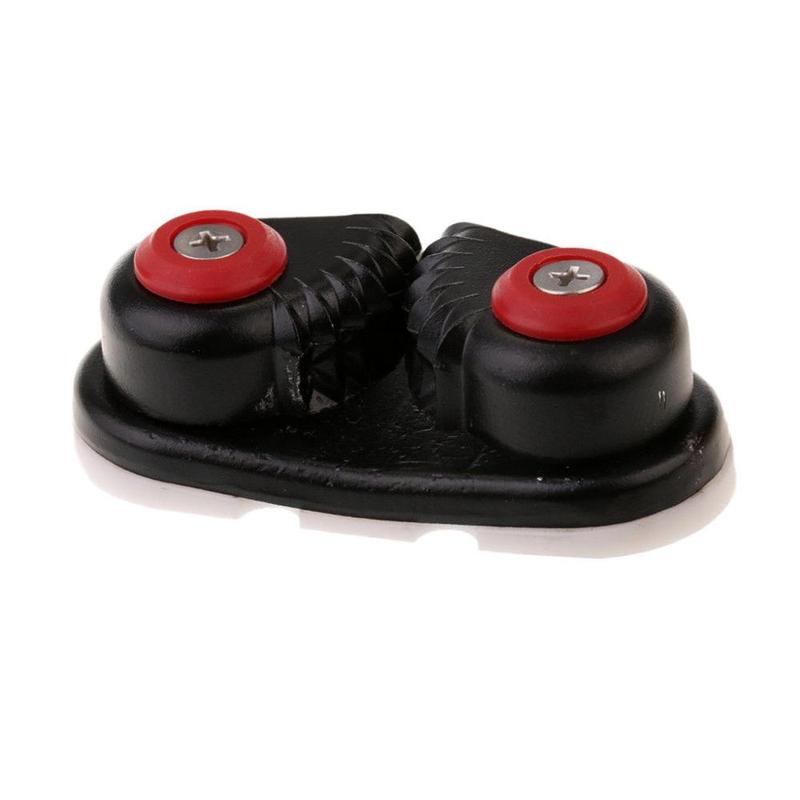 2Pcs Boat Black Aluminium Rope Clamp Cleats Matic Fairlead Marine Sailing Rowing Sailboat Kayak Canoe Dinghy Accessories