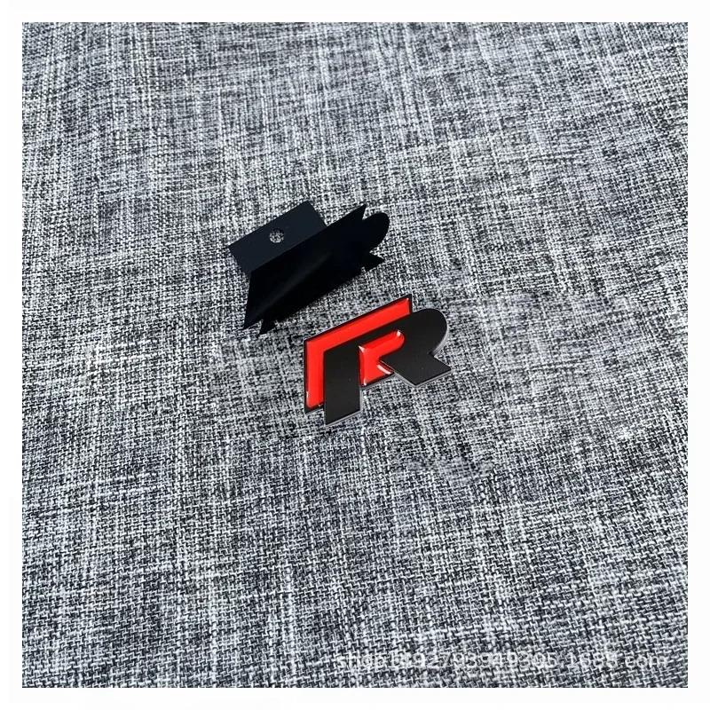 opq1 R Rline Metal Car Front Grill Trunk Sticker Accessories For Volkswagen VW GTI Polo Golf MK8 Lamando Passat Magotan Tiguan Jetta