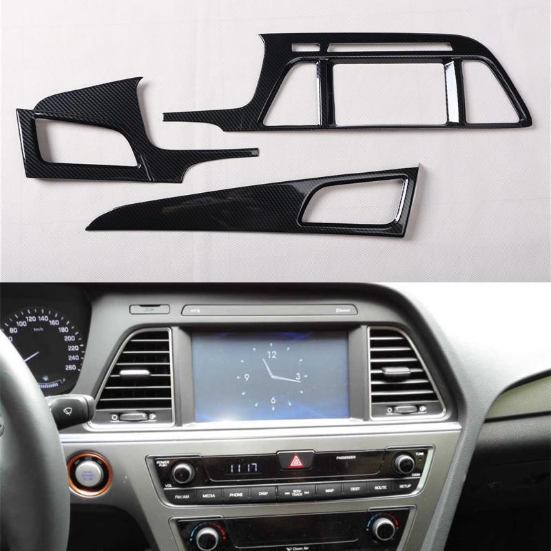 Carbon Fiber Car Gear Interior Panel Central Console Dashboard Trims Decoration for Hyundai Sonata Lf 2014 2015 2016 2017 2018 9