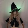 Pointed Design Light Up Wizard Hat Gothic Glowing Halloween Cap LED Witch Hat  Party Props