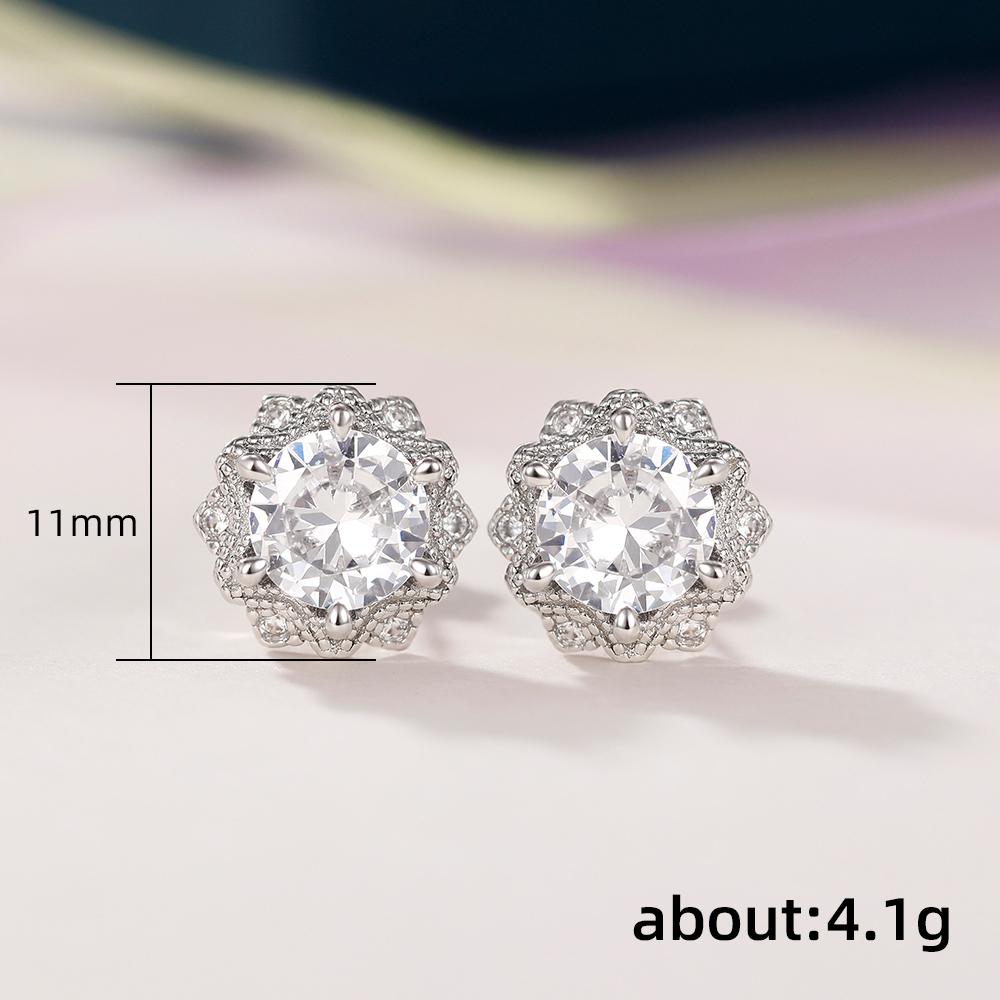 Neue funkelnde Blumen-Design-Zirkonia-Ohrstecker, Temperament-Ohr-Accessoires für Frauen, Party, ausgefallene Mädchen-Geschenk-Schmuck