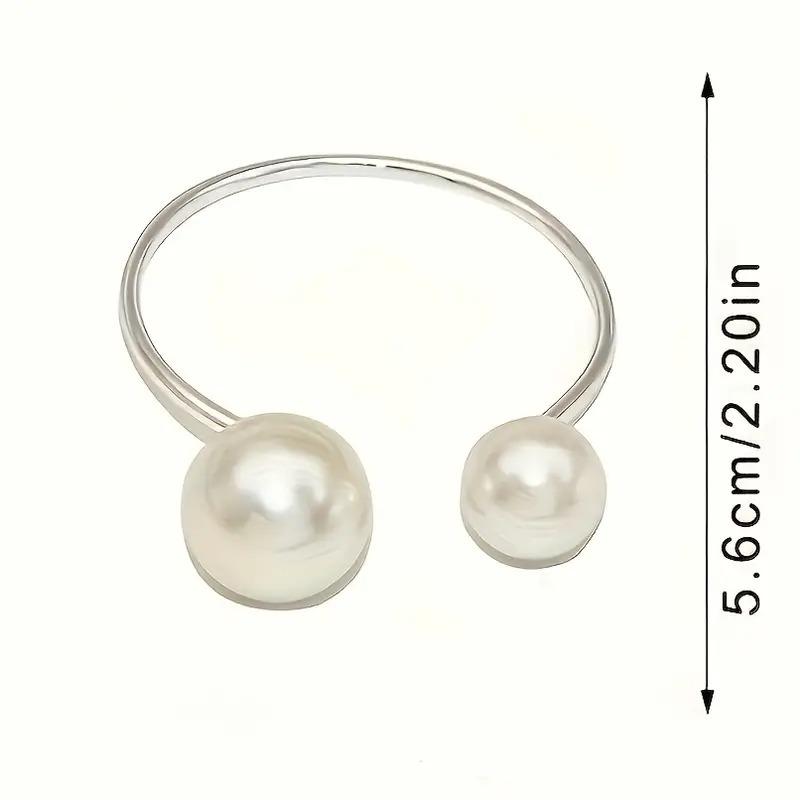 1-24PCS Large and Small Pearl Metal Napkin Rings Wedding Party Holiday Christmas Dinner Decor Gift for Banquet Table Setting