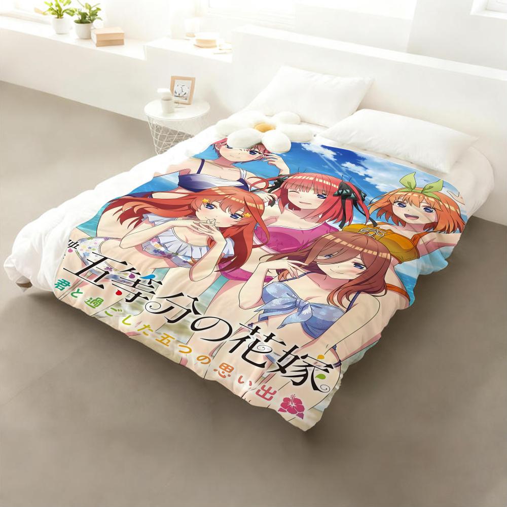 Anime The Quintessential Quintuplets Throw Flannel Throw Blanket: Soft Kid-Friendly Warm Anti-Static All Season Washable Couch