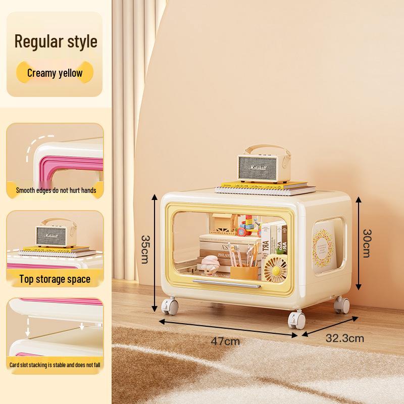 Movable Storage Cabinet for Living Room & Bedroom - Accommodates Toys, Snacks, Clothes