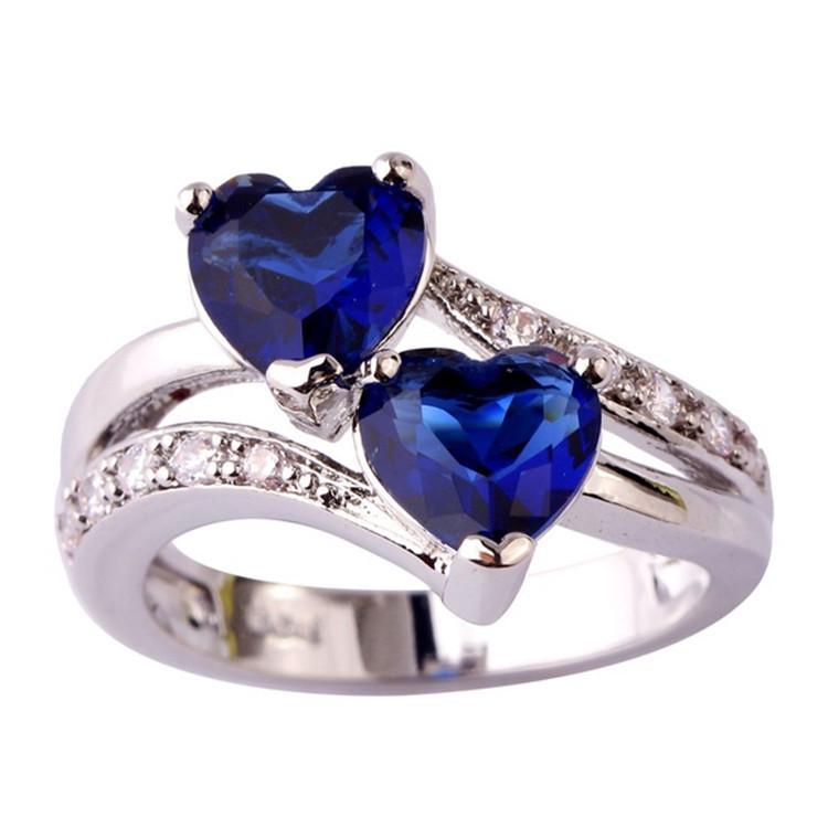

Double Heart Zircon Women s Ring - Elegant European & American Style Jewelry Size 8