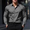 Camisa de Negocios de Manga Larga para Hombre sin Planchar - Antiarrugas y Ropa Casual de Verano
