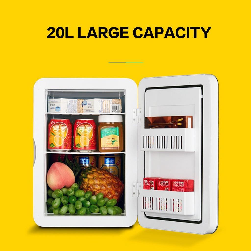 12V 20L 75-80W Kjøleskap Fryser Minikjøling Varmeboks Kjøleskap kjølig Dual-Use Hjemme Bilbruk Kjøleskap Ultrastille lavstøy bil