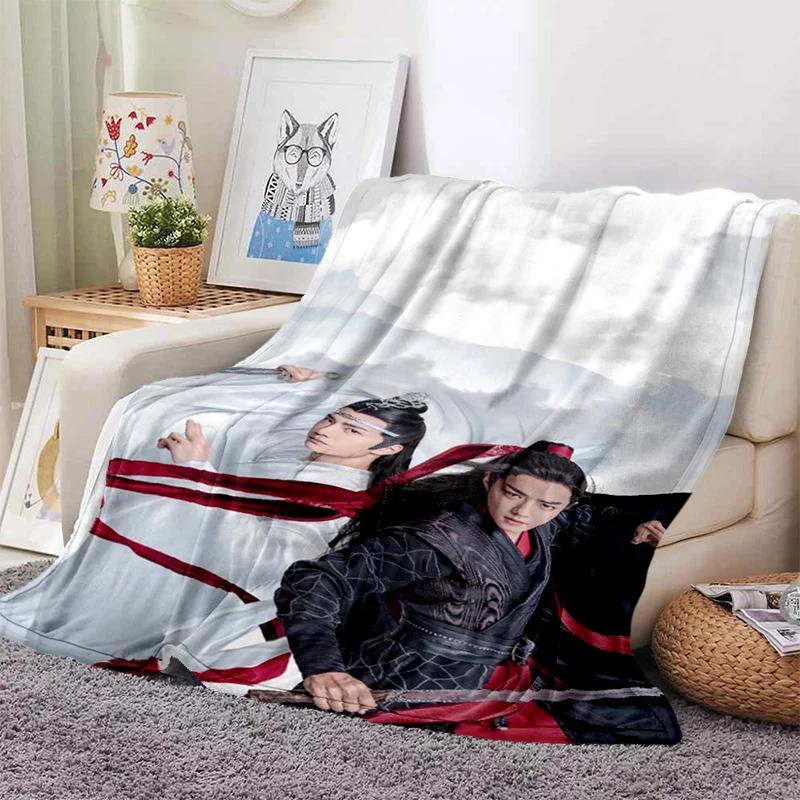 Drama The Untamed xiao zhan wang yi bo Weiche Überwurfdecke, Überwurfdecke, weiche Cartoon-bedruckte Tagesdecke, Tagesdecke, Sofa-Geschenk