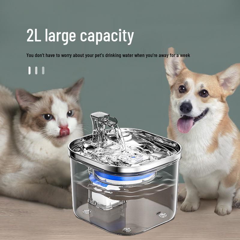 Stainless Steel Automatic Circulating Water Fountain for Cats and Dogs