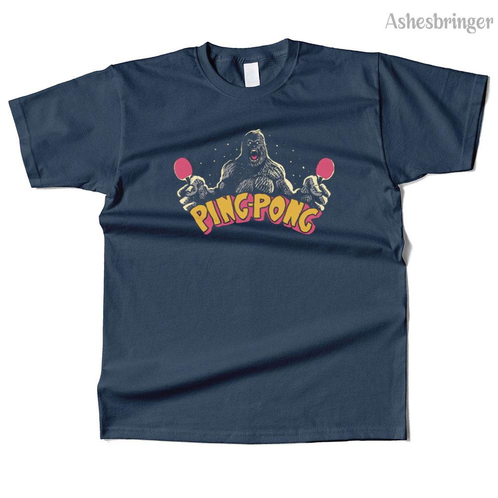 Mens Cotton Ping-Pong Kaiju Graphic Funny T Shirt Street Casual Style Tee for Men and Women