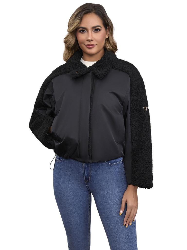 2025 Winter Retro Women's Long-Sleeve Lamb Wool Coat