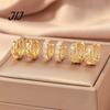 Gold Plated Ear Cuff 3 Pairs Cuffs, Minimalist Metal Hollow Zirconia Clip-on Earrings Auricle for Women, Fashionable Non Pierced Jewelry Daily Wear No