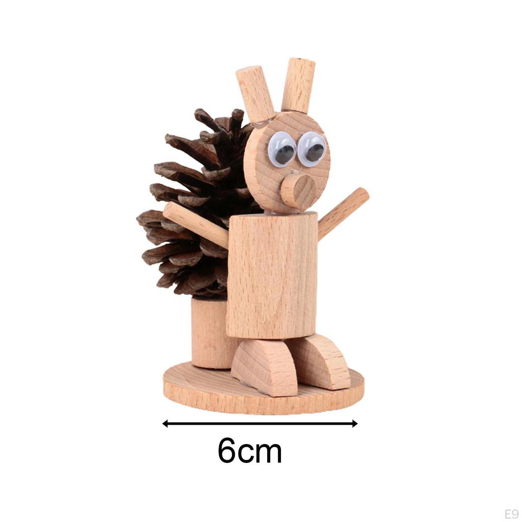 DIY Wooden Animal Decoration Educational Toys Fine Motor Skills Wood Crafts for Kids Small Animals
