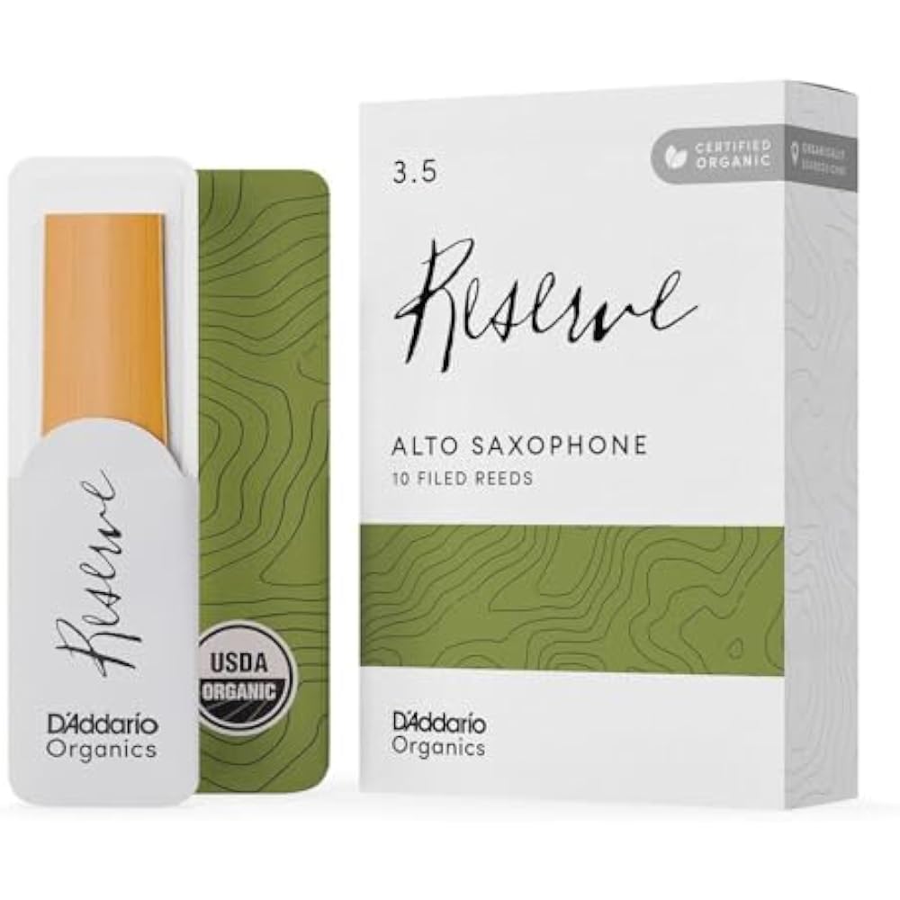 D Addario WoodWinds Daddario Трость для альт-саксофона Сертифицирована USDA Organic RESERVE ODJR1035 [Har...