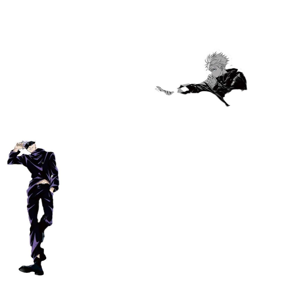 Gojo Satoru Jujutsu Kaisen Stickers for Mobile, Notebook, Anime Decor. Black and White Collage Design.