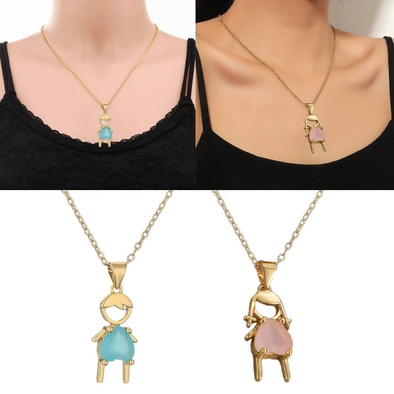 Chic Girl Boy Couple Necklace Pendant Neckwear Adjustable Matching Necklaces Show Your Love with Style for Everyday Wear