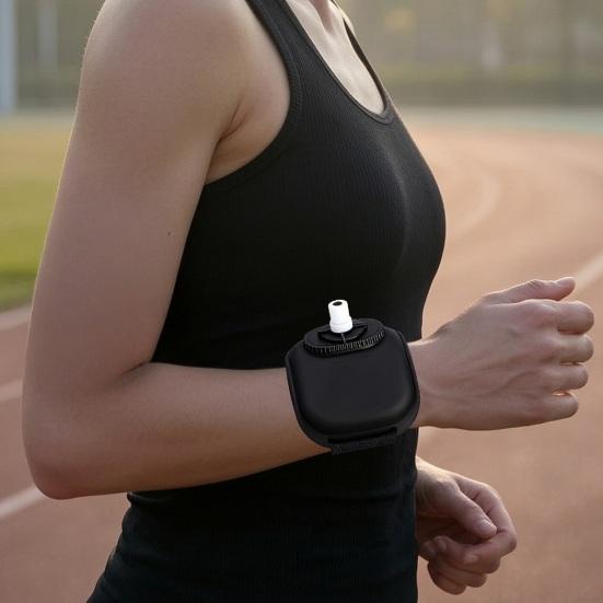 220ML Sportovní láhev na vodu na zápěstí se slámkou Nepropustná Přenosná Lehká Venkovní Cyklistika Fitness Cestování Nastavitelný náramek Stlačitelný nápojový pohárek
