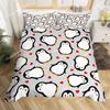 Funda Nórdica de Pingüino Kawaii Estampado Animal Blanco Negro Pingüinito Funda Nórdica Azul Iceberg Antártida Invierno Juego de Cama