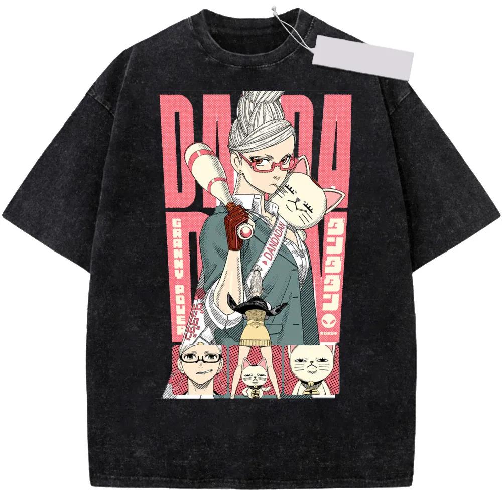 Washed Tee Takakura Ken T Shirt Summer Momo Ayase Dandadan Vintage T-Shirts 2026 Casual Hip Hop Tshirt For Male Short-Sleeved Simple Tees oversize