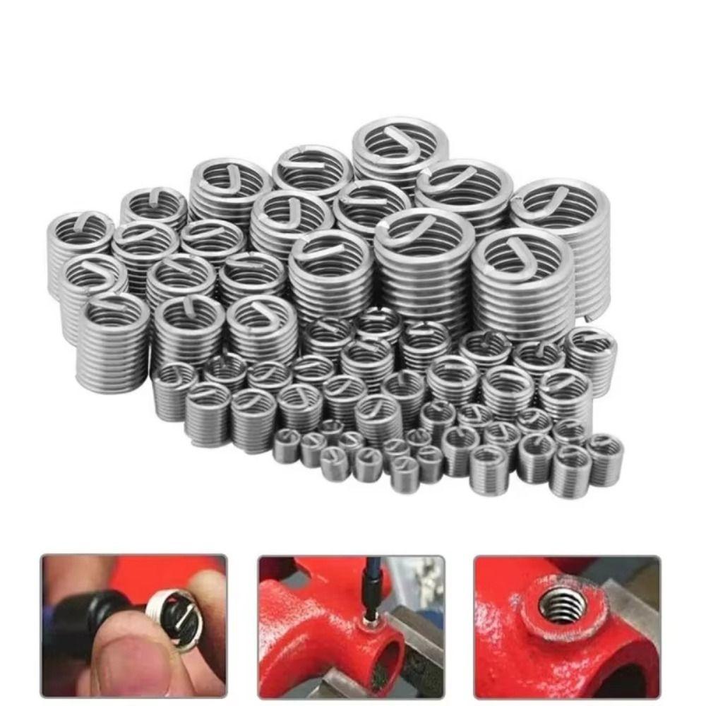 Durable Wire Thread Insert Stainless Steel Thread Repair Kit Screw Sleeve  Fastening Application