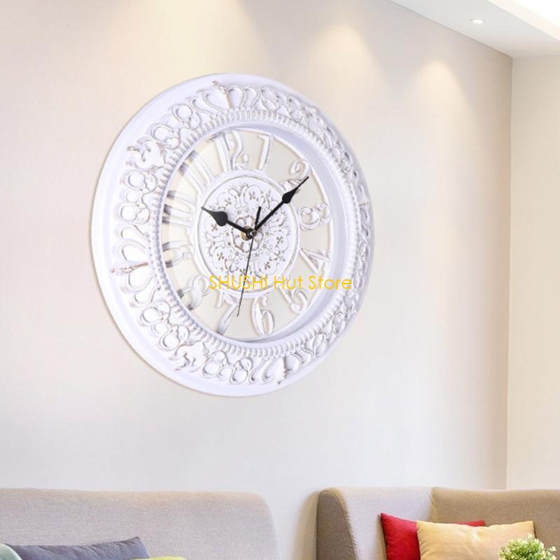 Elegant European Styles 12inch Round Wall Clock for Home Or Office Decoration D57B