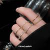 Zircon Geometric Round Ring Six-piece Set French Court Style Versatile Index Finger Ring Light Luxury High Sense Ring