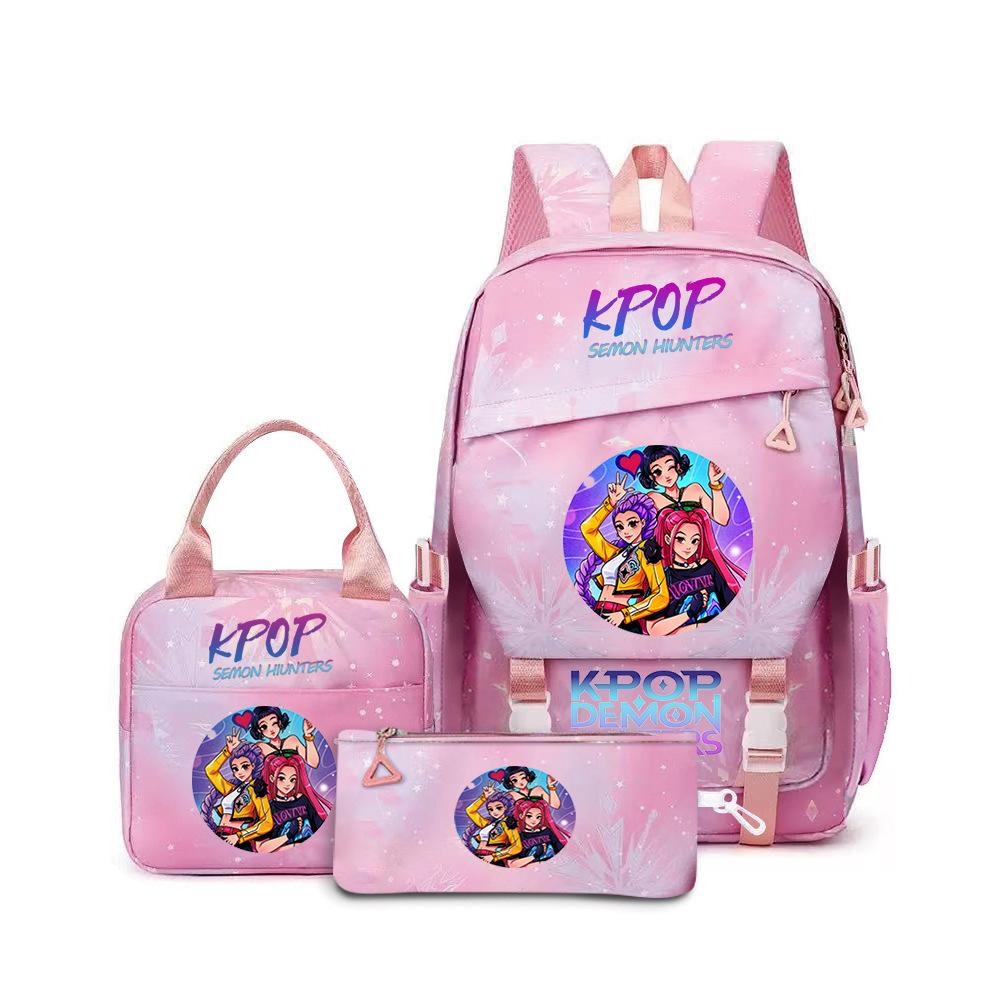School Season Three-Piece Backpack Wind Academy Style High School Students Schoolbag Lightweight Backpack