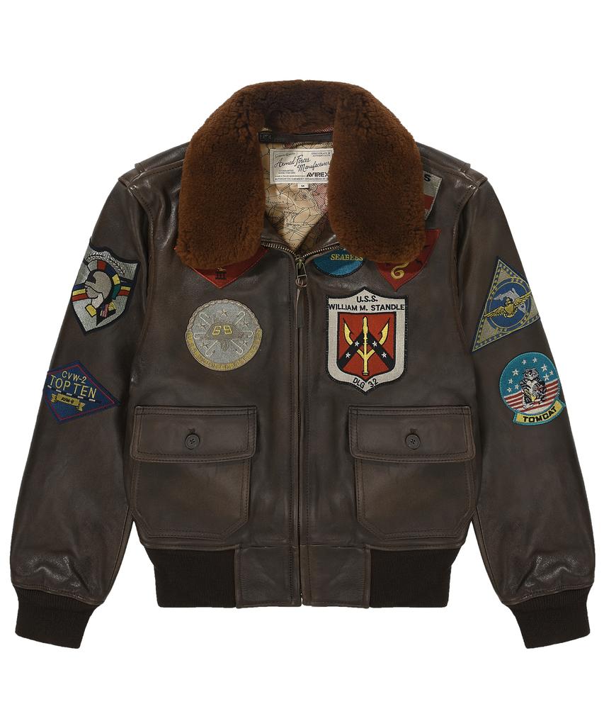 Avirex G-1 Antique Ship Leather Top Gun Blood Chit / 7834950014 Brown