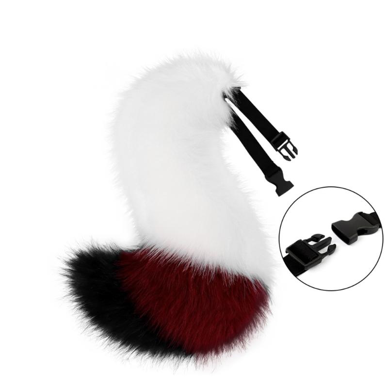2Pcs Animal Cosplay Costume Fauxs Furs Wolf Cats Foxes Tail and Cats Ears Headbands Halloween Party Costume Accessories