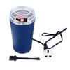 Small Portable Electric Grinder 200W Electric Coffee Bean Herb Spice Grinder with 6 Blade Knife Blue UK Plug 220V