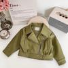 Girls' Trendy Leather Motorcycle Jacket with Lapel - Autumn Cardigan Coat AQA016