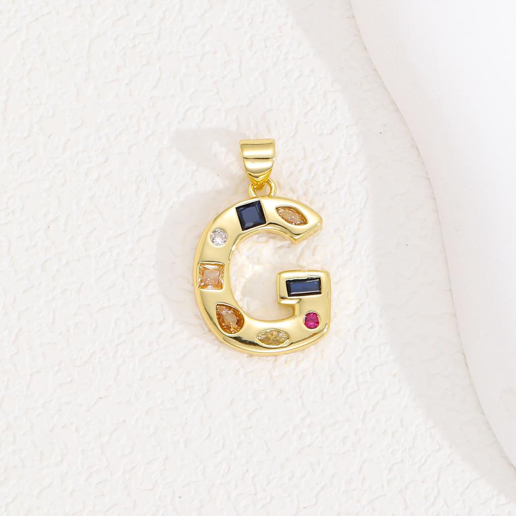 Multicolor Zircon A-Z Letters Pendant Necklace Crystal Water Drop 26 letters Pendant Necklace Gold Plated  Gift for Women
