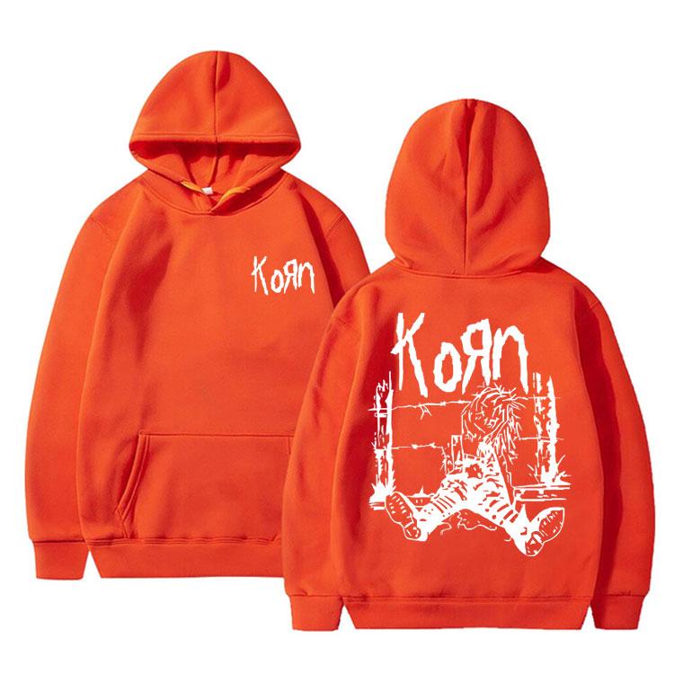 Rock Band Korn Graphic Hoodie Unisex Oversized Streetwear Man Vintage Hoodies Unisex Fleece Cotton Sweatshirt Branded Unisexs Clothing