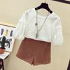 Summer Shirts Hook Flower Short Sleeve Lace Shirt White Top Women Fashion Blouse