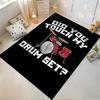 "Did You Touch My Drum Set? Black Carpet with Red Drum Design" Suitable for use as an anti-slip for living room bedroom sofas