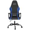 Gaming Chair with Massage Function Black and Blue Artificial Leather