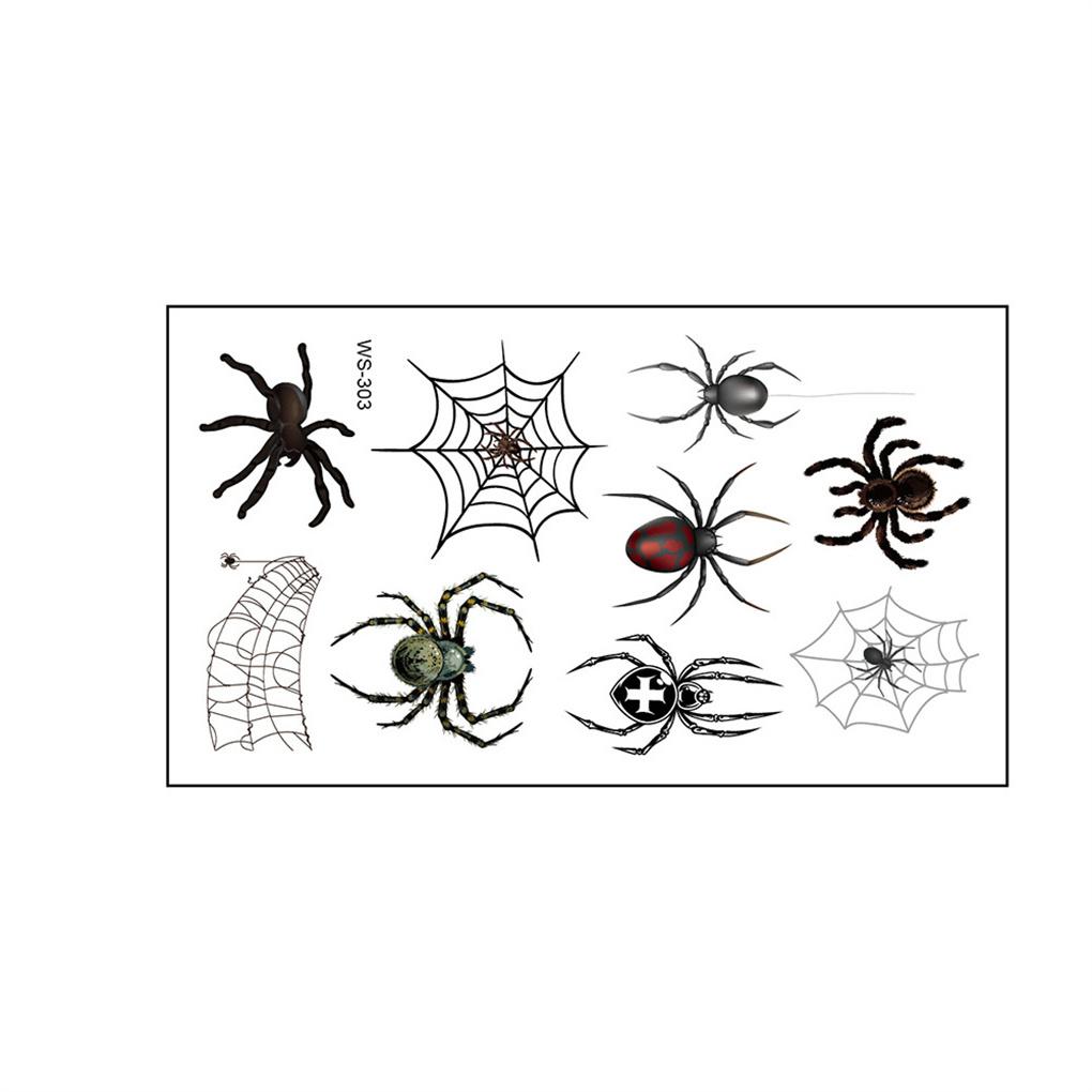 10 Pieces Stickers Sexy 3D Spider Embellishment Transfer Tattoos Halloween Role-playing Parties Women Kids